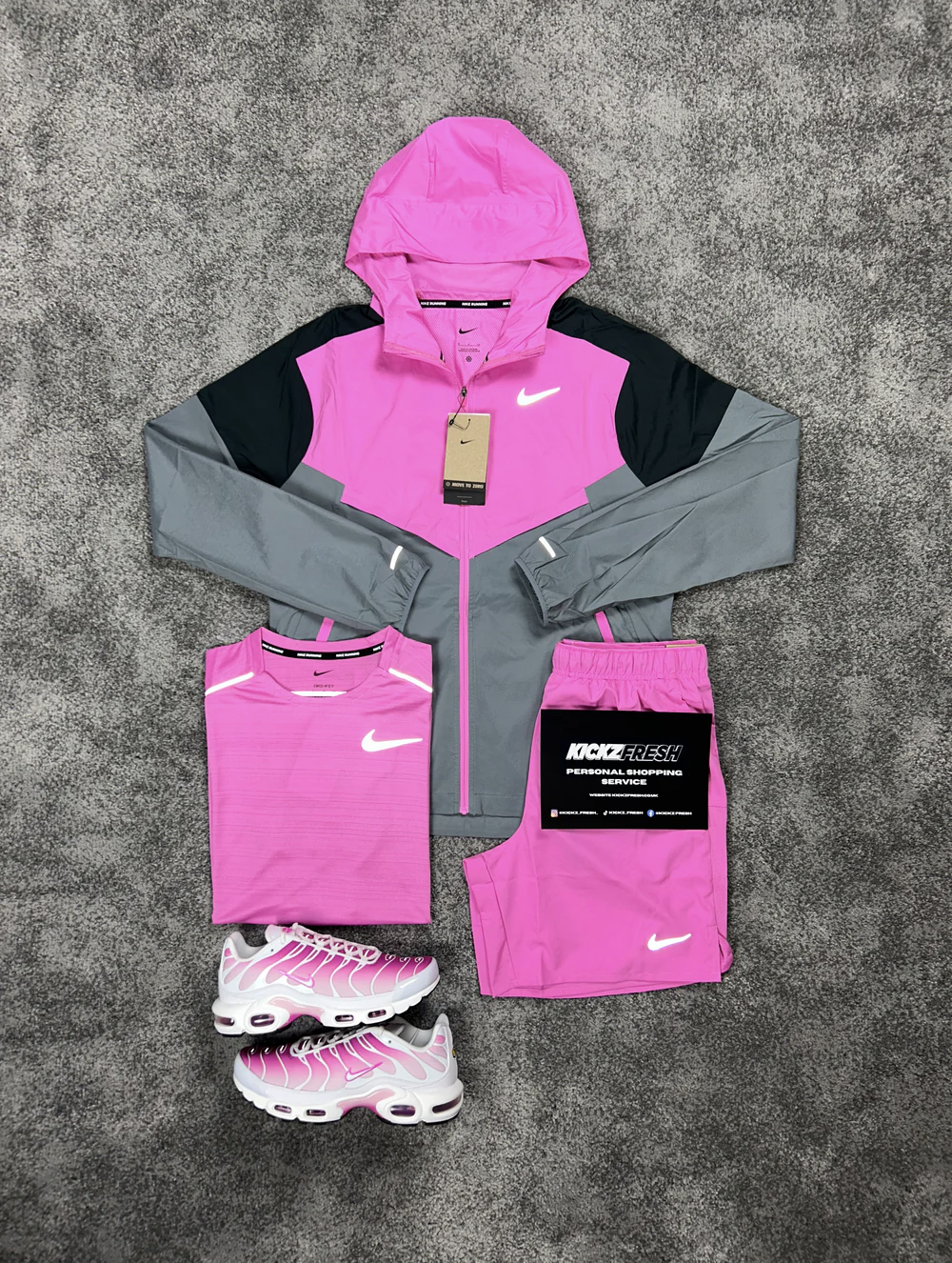 NIKE 3 PIÈCES WINDRUNNER HYPER BLACK ROSE ENSEMBLE POUR HOMME