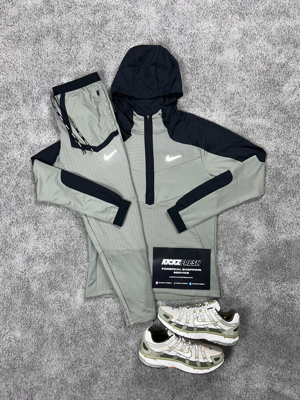 SURVÊTEMENT NIKE PERFORMANCE DEMI-ZIP VERT KAKI CLAIR